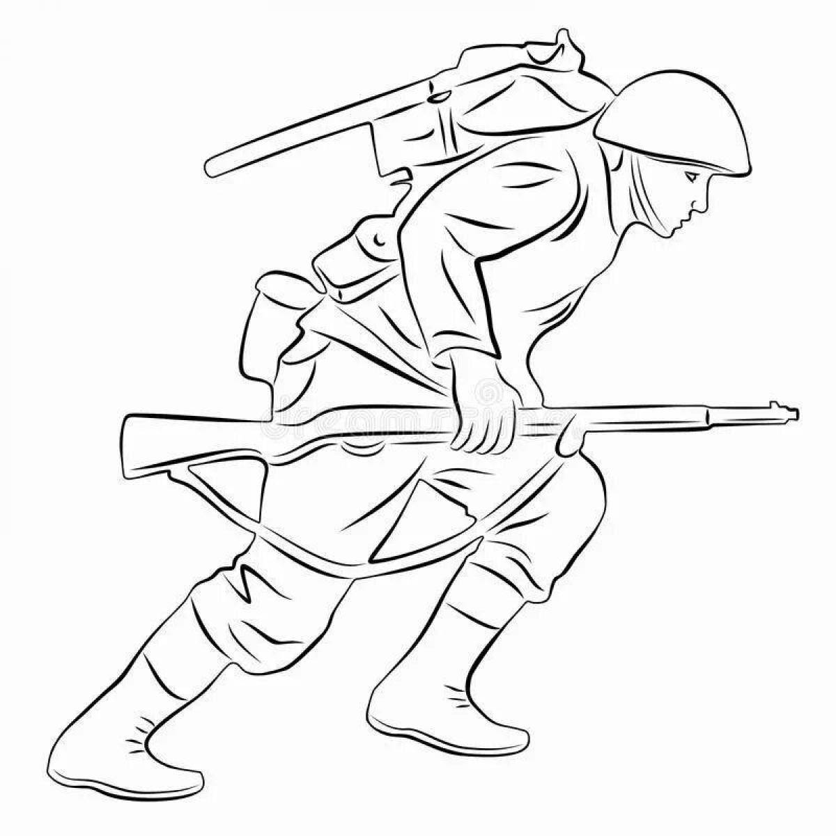 Раскраска солдат для вырезания