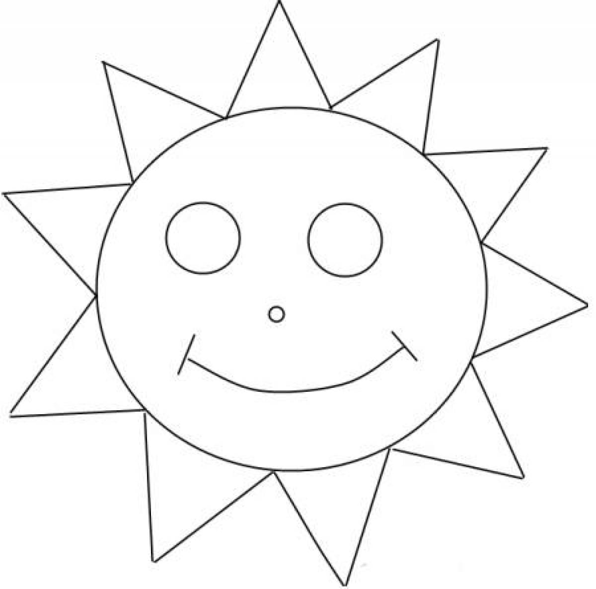 Раскраска солнышко для детей младшей группы