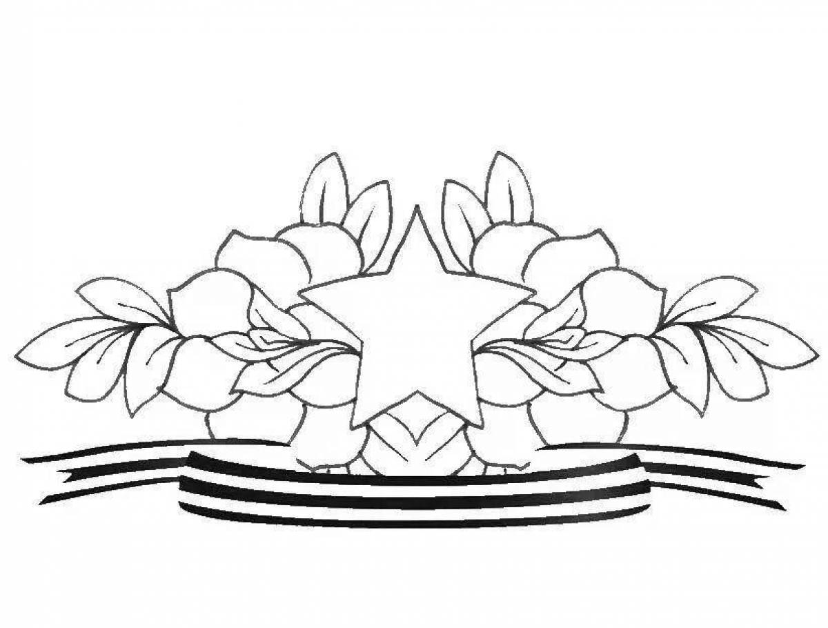 Brightly colored Leningrad victory ribbon coloring page