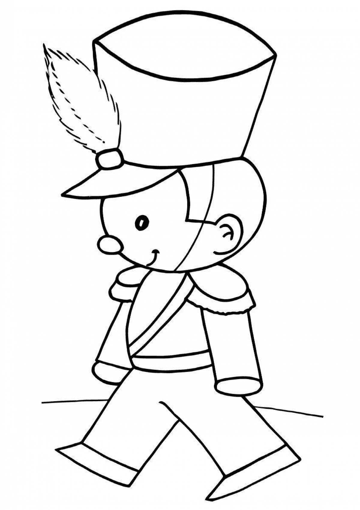 Radiant tenacious tin soldier coloring page