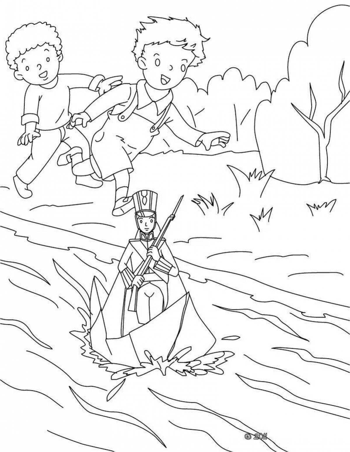 Beautiful tin soldier coloring page