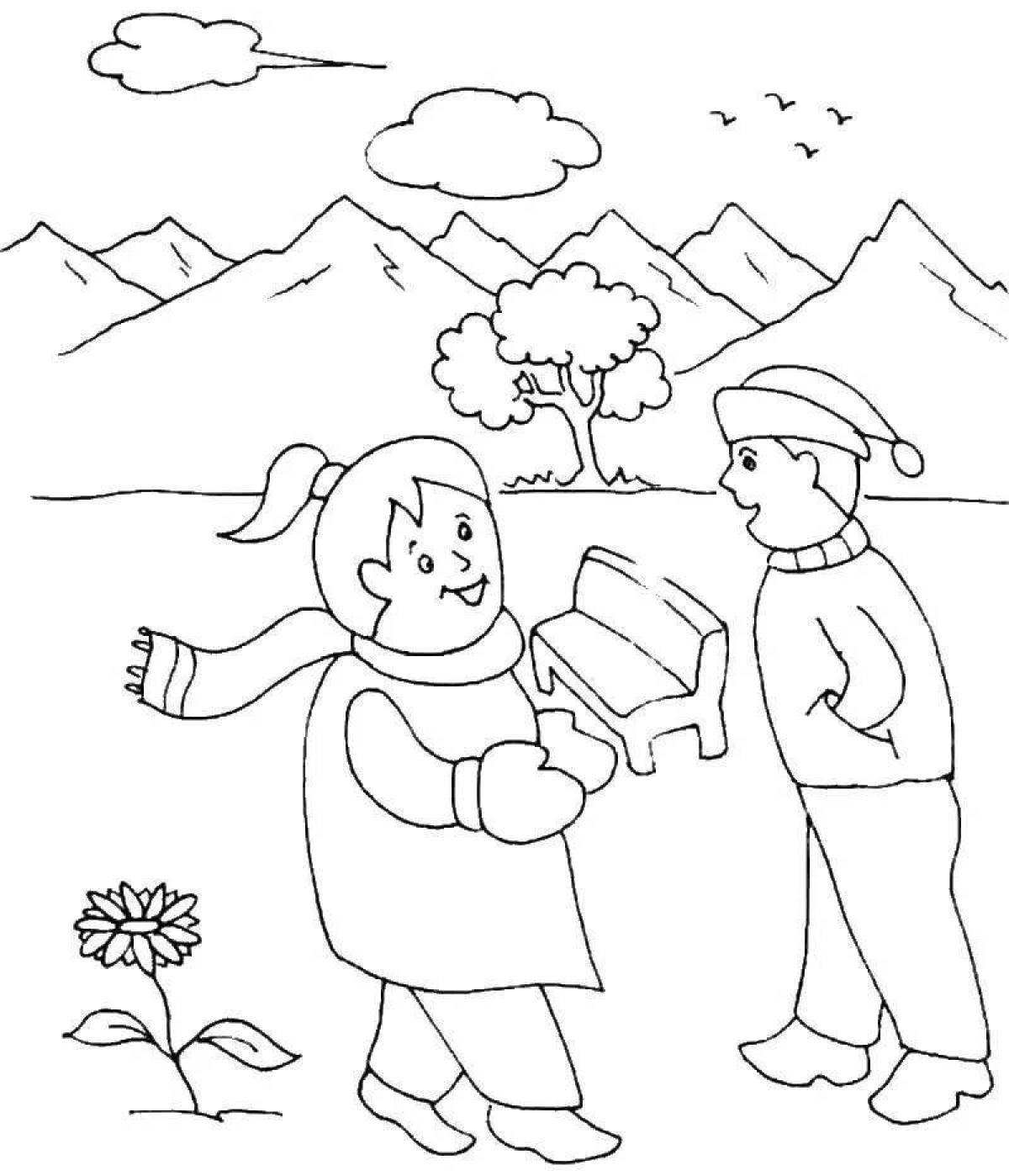 Coloring page stylish kyzygy suretter