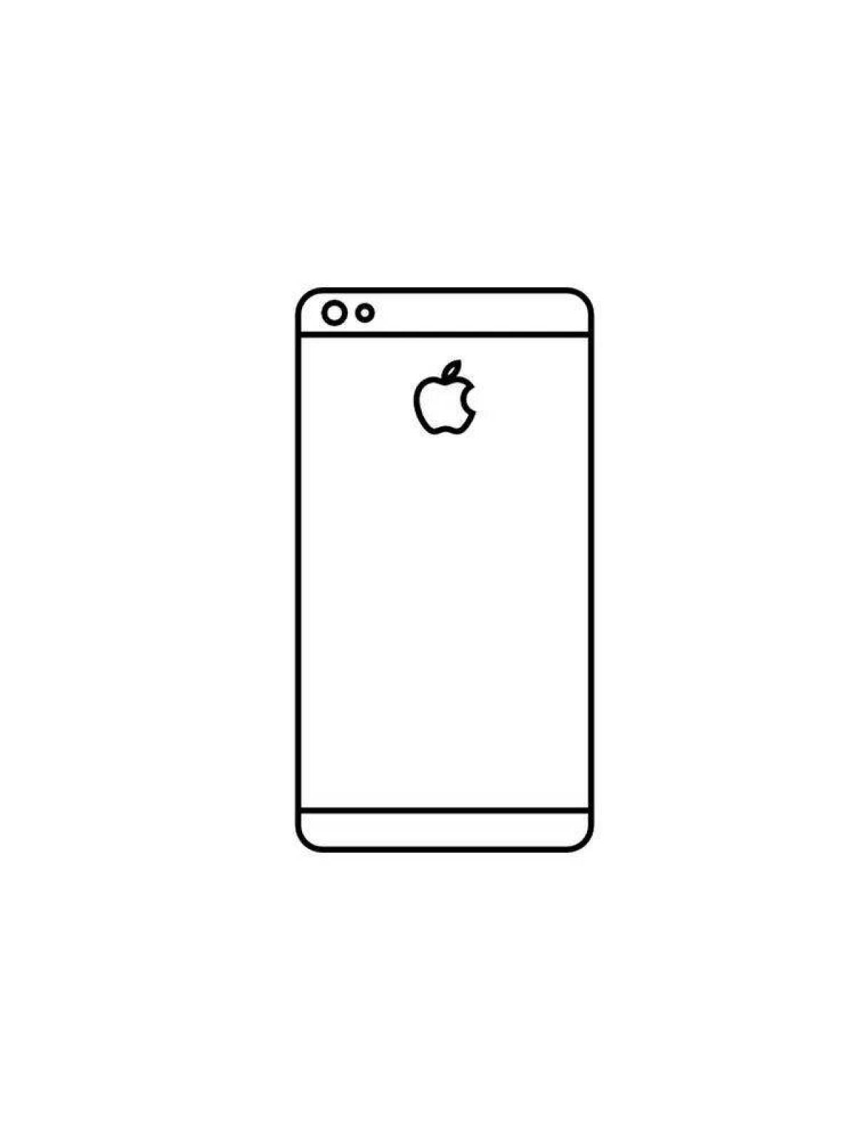 Colorful iphone 14 coloring page