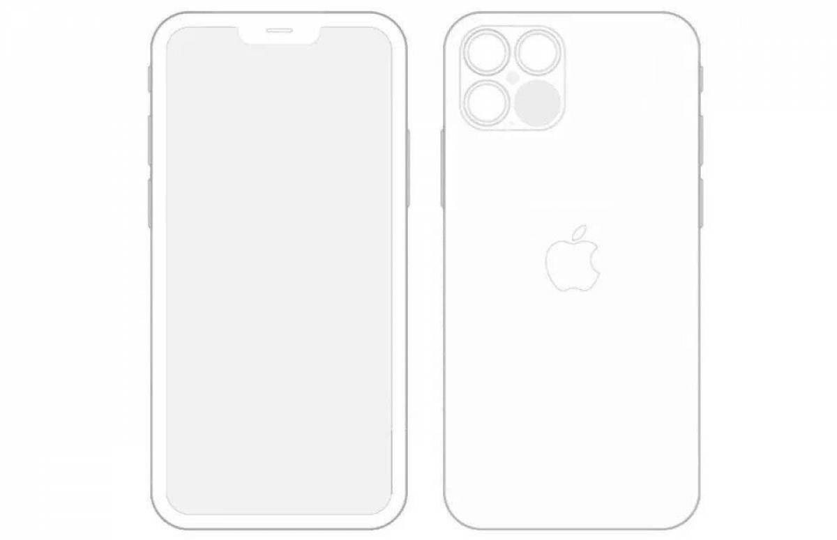 Incredible iphone 14 coloring page
