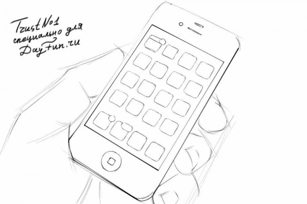 Amazing iphone 14 coloring page