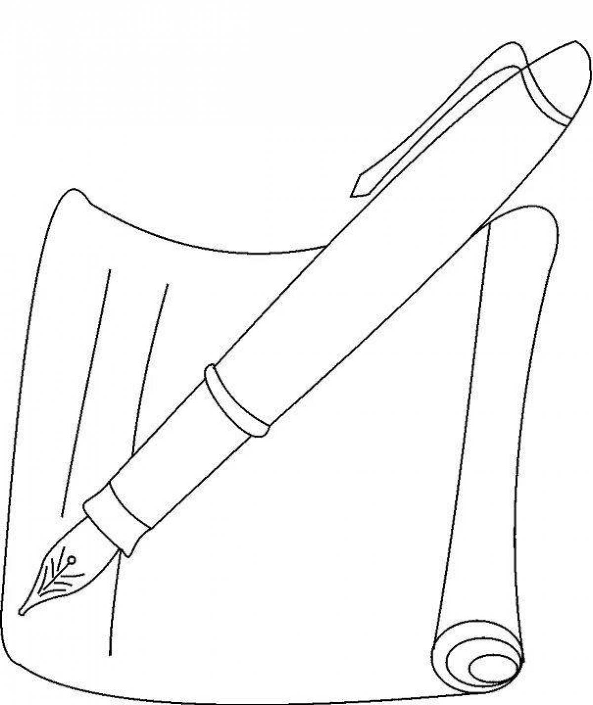 Colorful youth pen coloring page