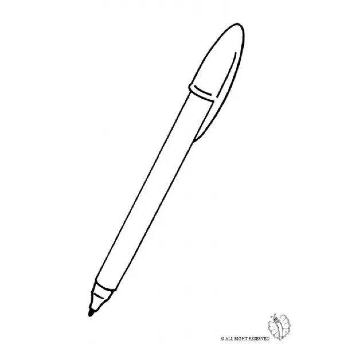 Colorful pens coloring page for toddlers