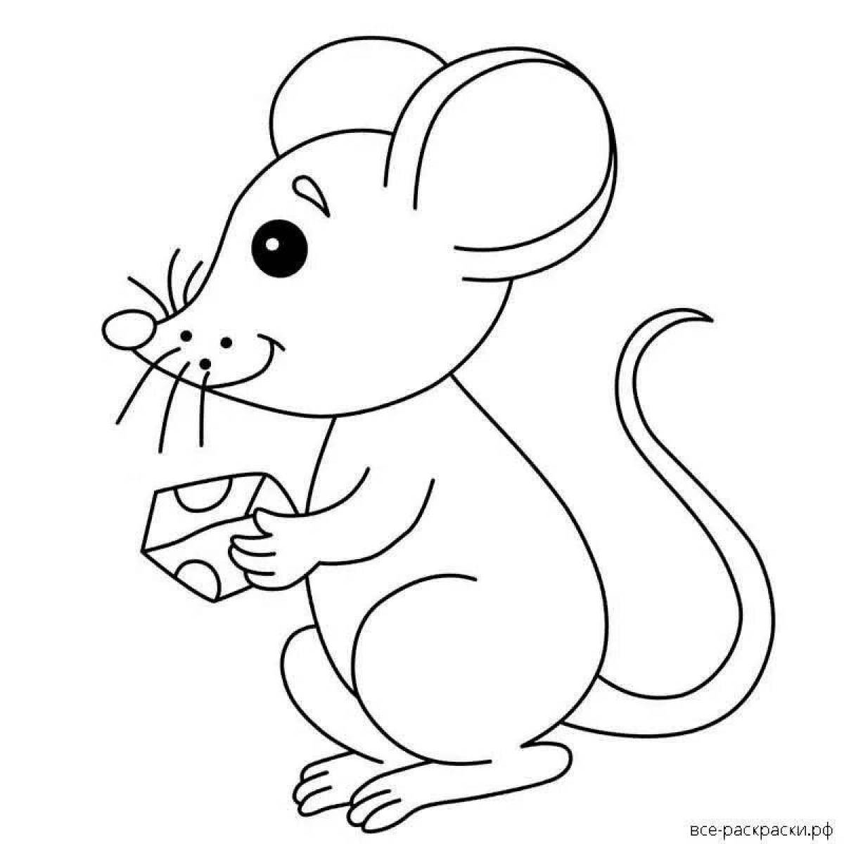 Fancy mouse with cheese coloring book
