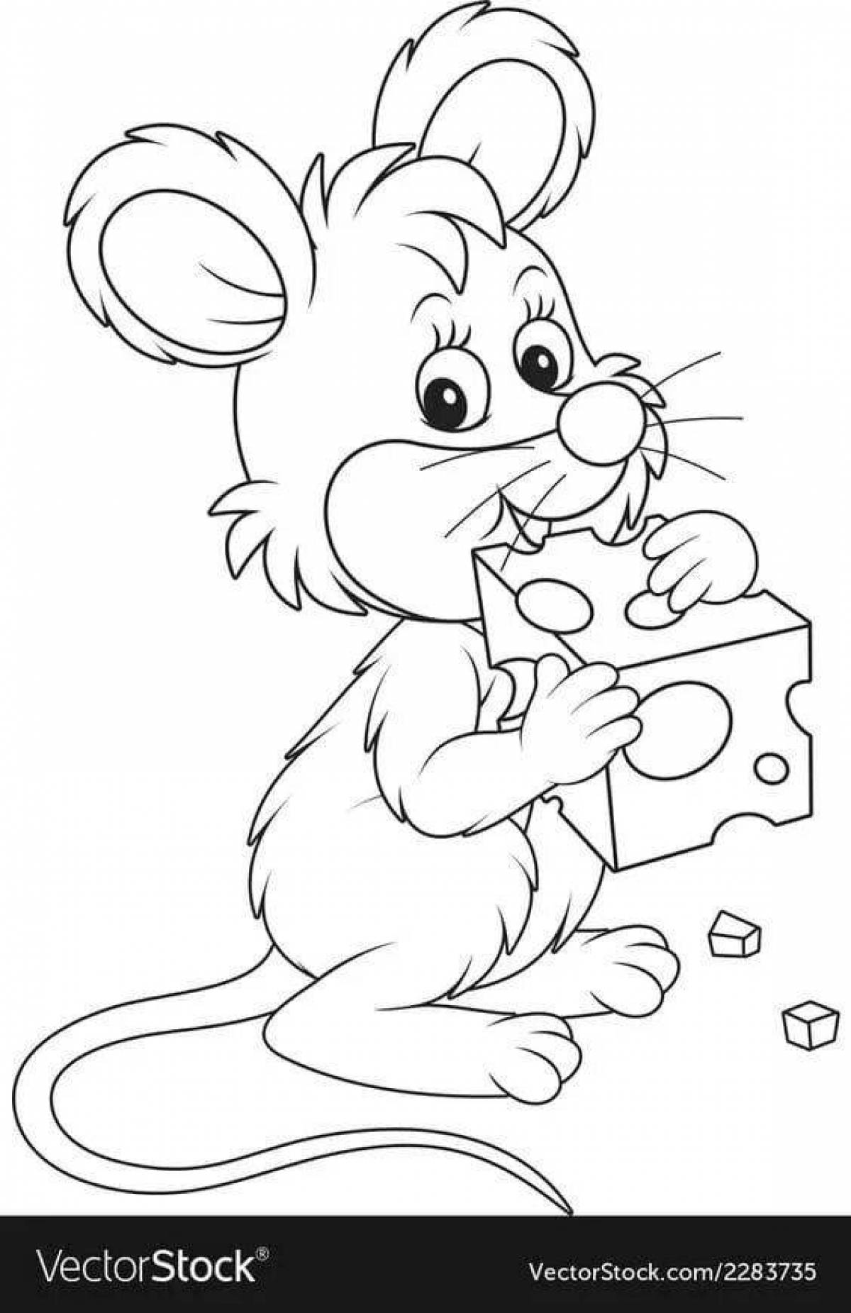Раскраска «привлечение мыши с сыром»