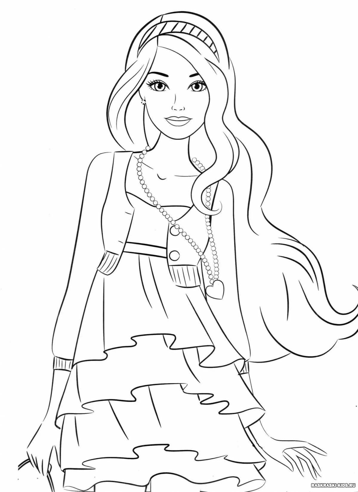 Stylish coloring book for girls for kids