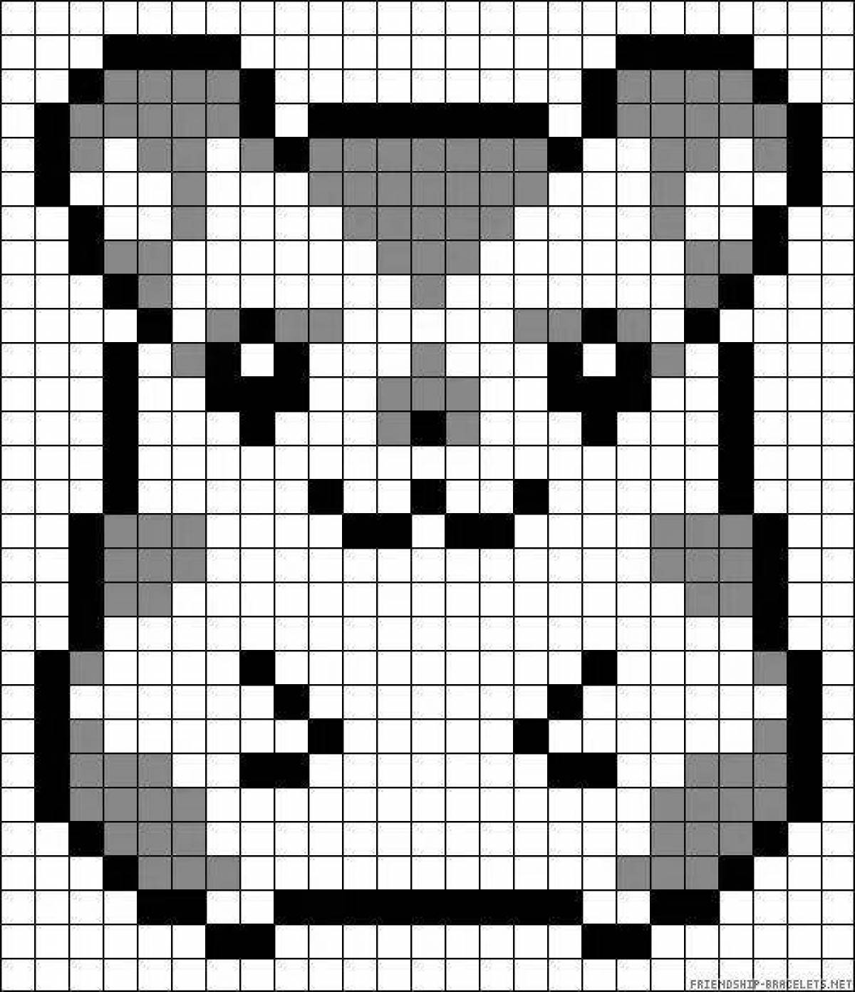 Intriguing pixel art coloring page
