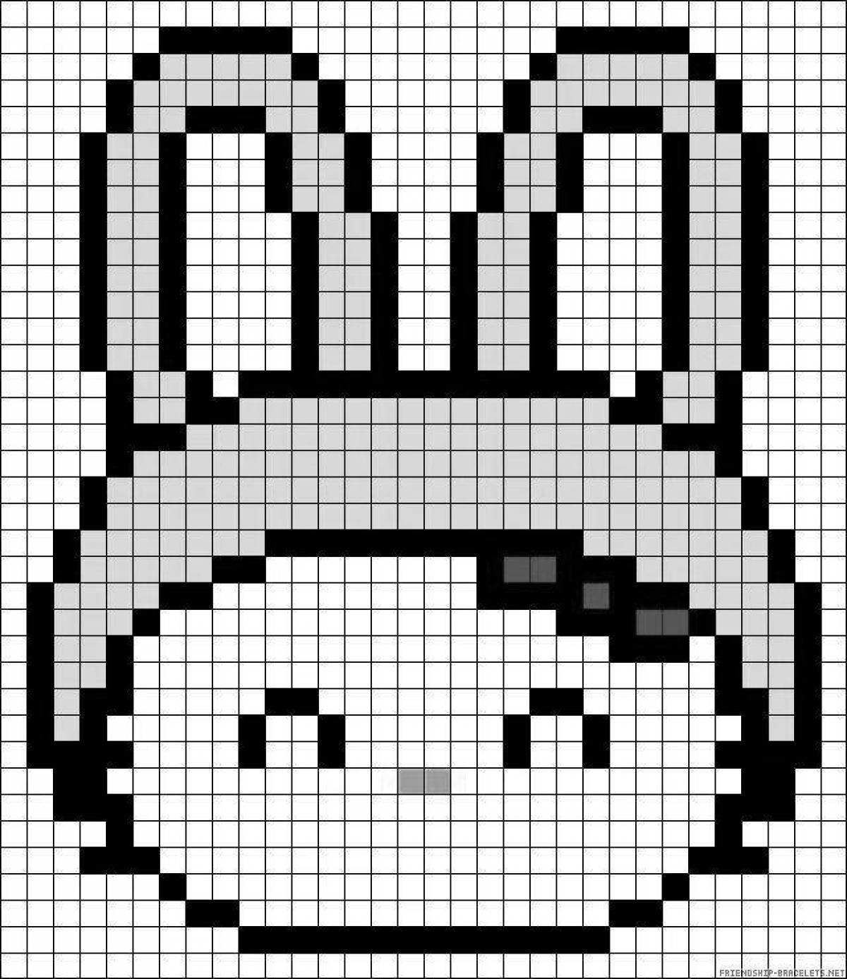 Attractive pixel art coloring page
