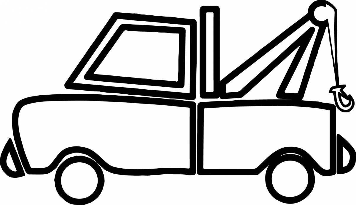 Colorful tow truck coloring page for kids