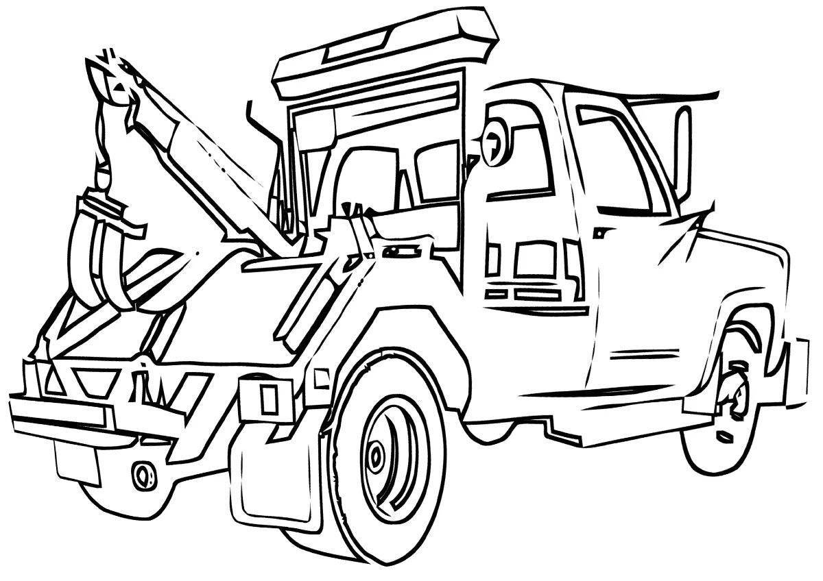 A fun tow truck coloring book for kids