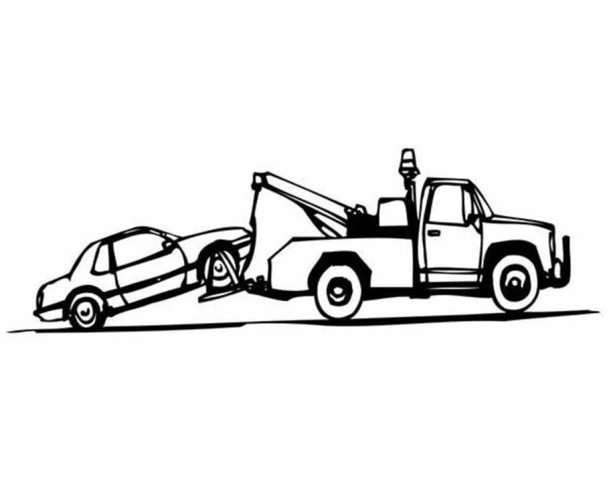Fabulous tow truck coloring page for preschoolers