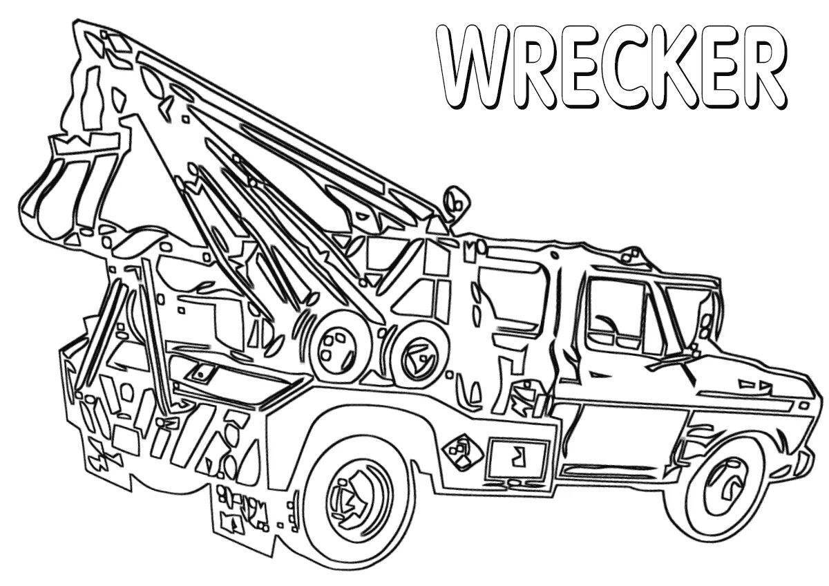 Great Tow Truck Coloring Page for Toddlers