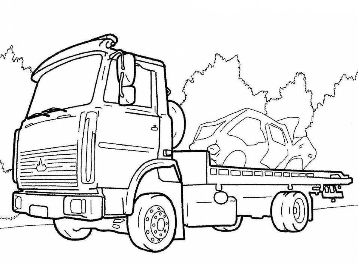 Incredible tow truck coloring book for kids