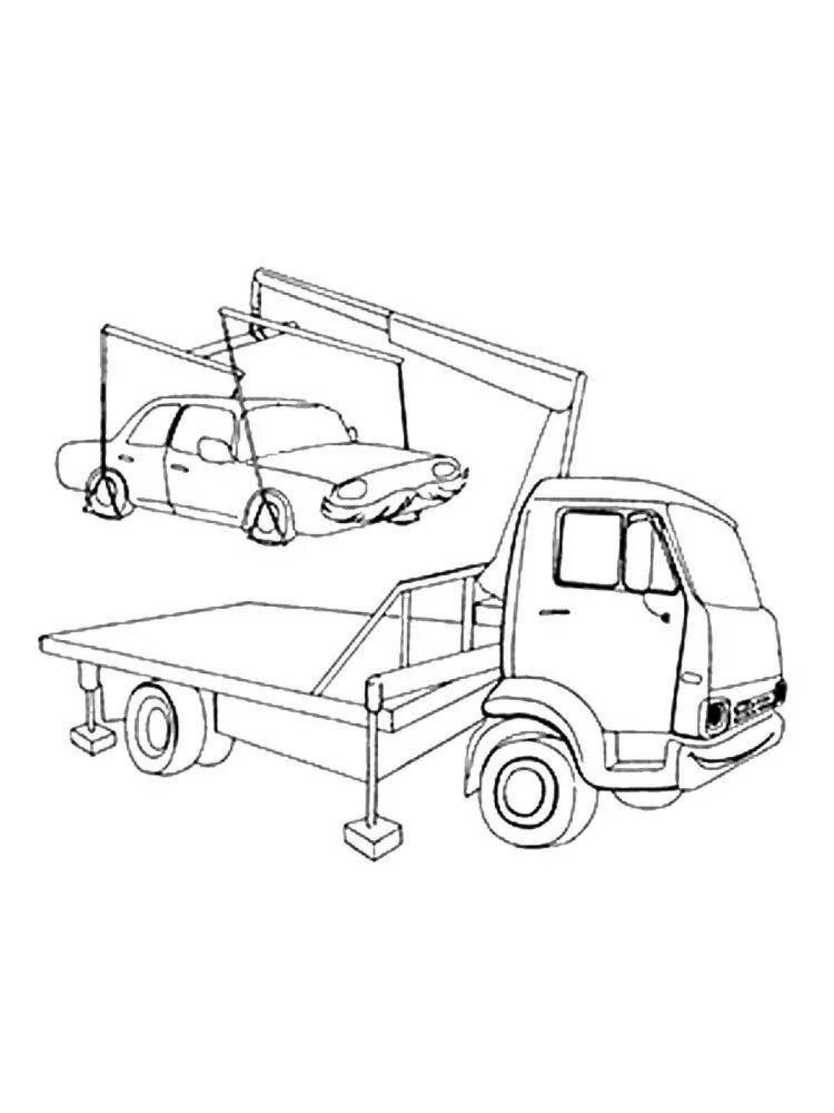 Great tow truck coloring book for kids