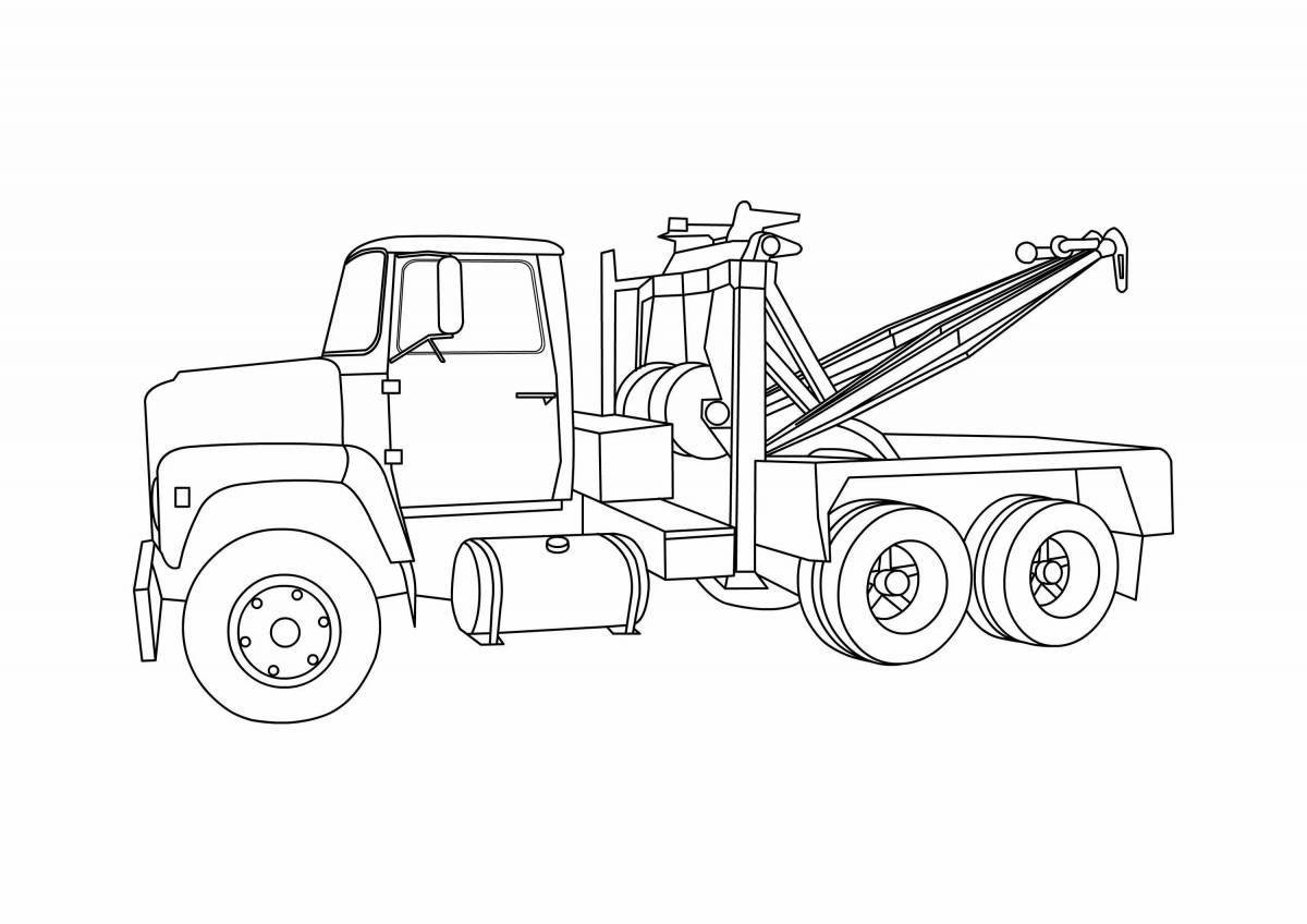 Effective tow truck coloring book for kids