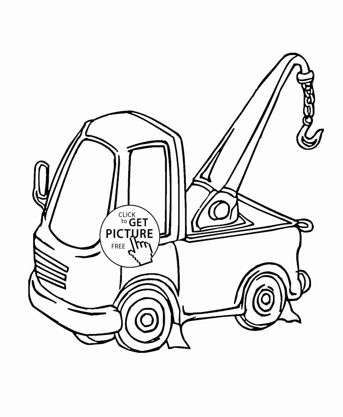 Junior elegant tow truck coloring page
