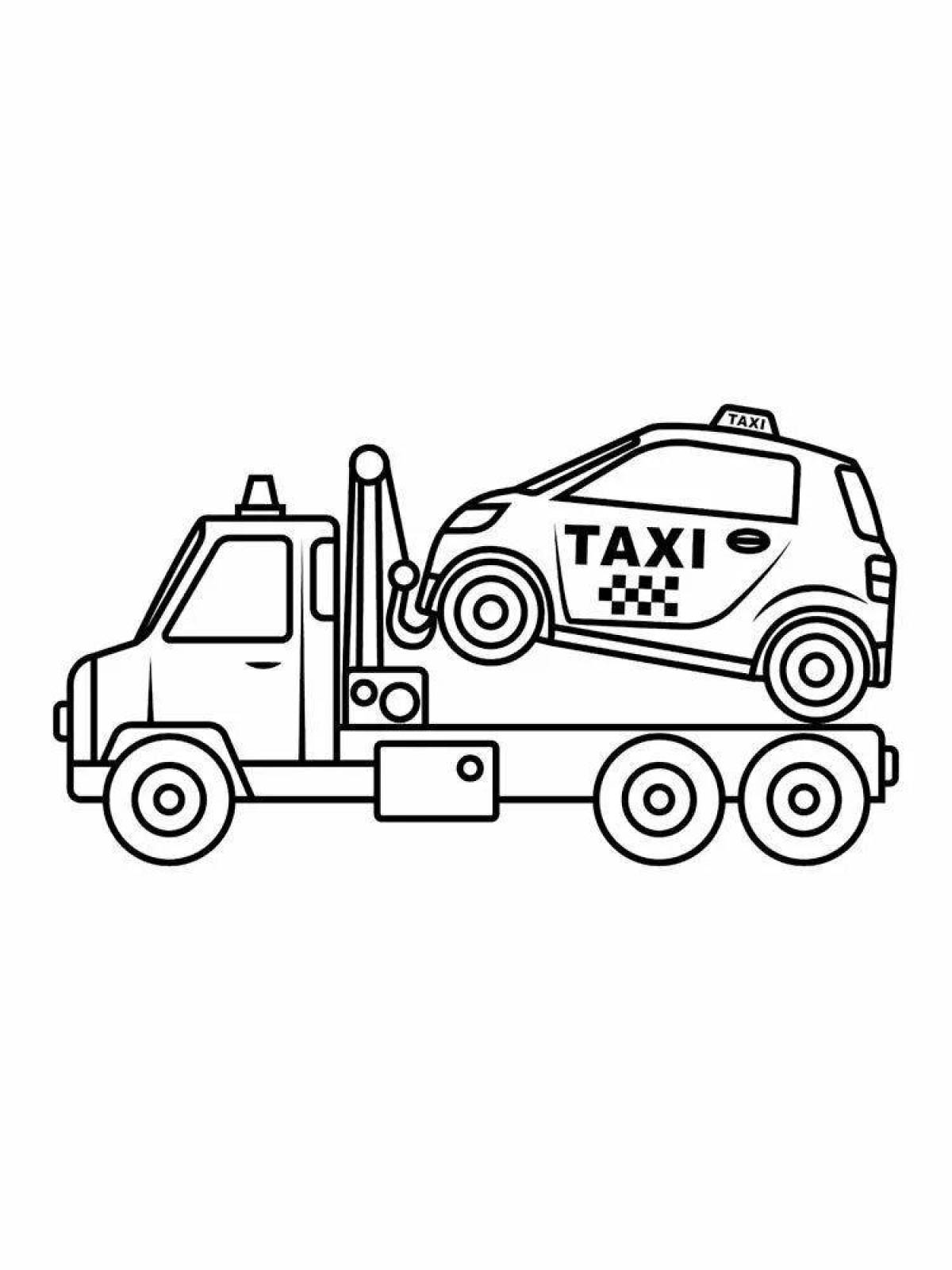 Great tow truck coloring book for preschoolers