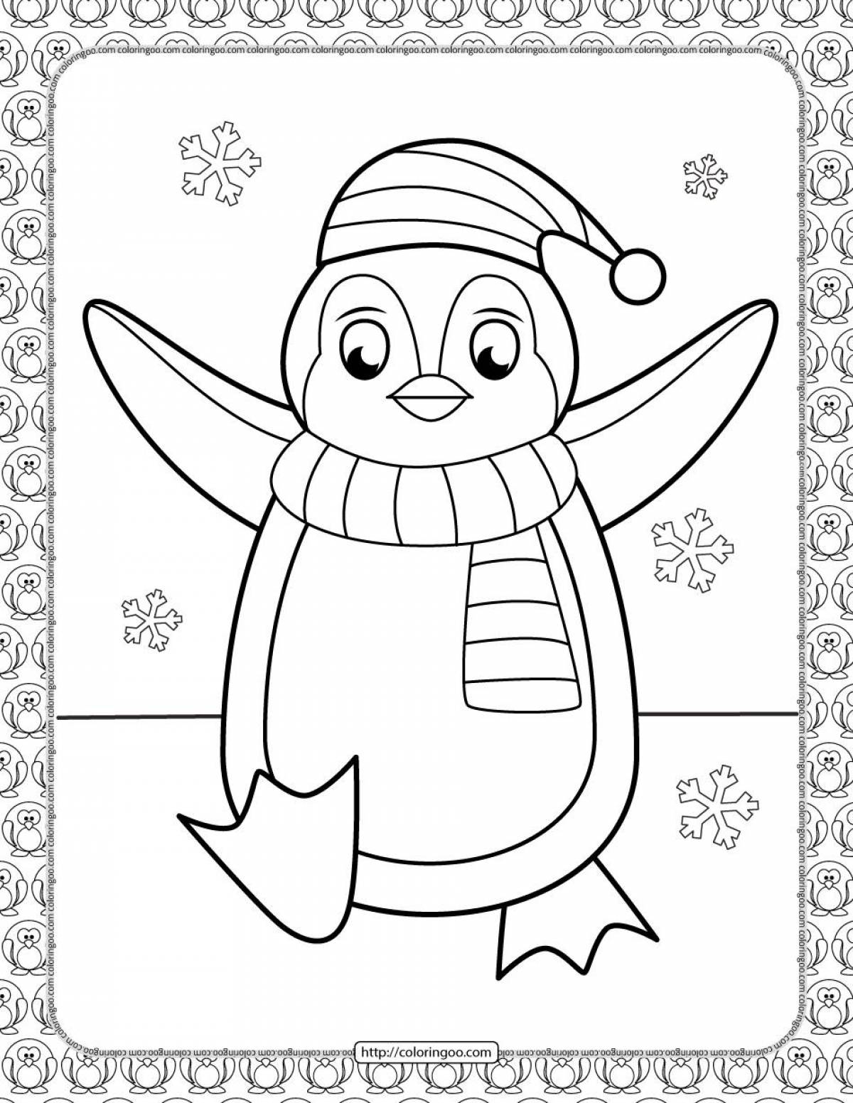 Crazy penguin coloring book for kids