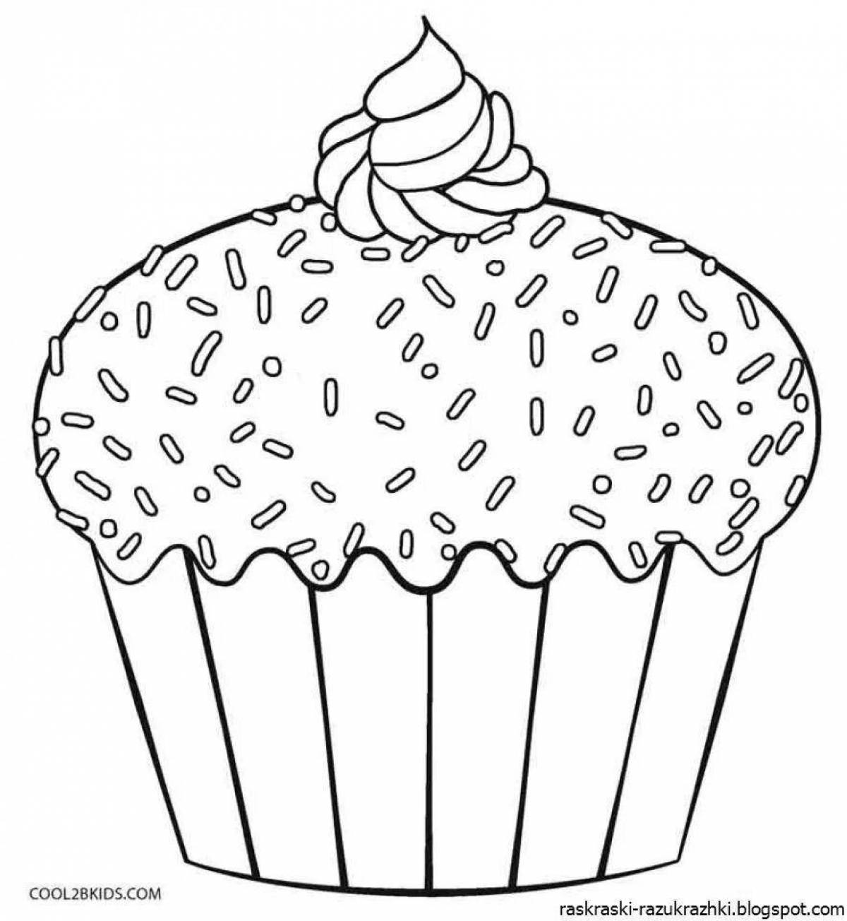 Adorable cupcake coloring book for kids
