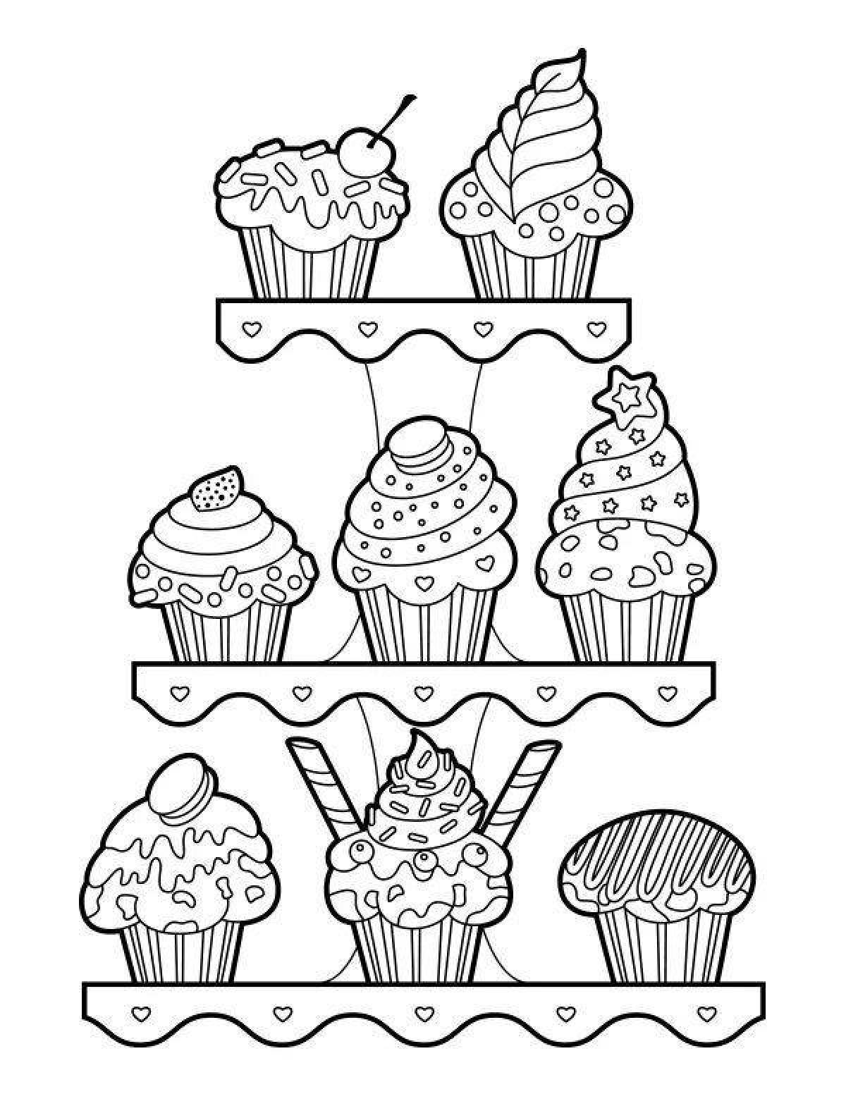 Amazing coloring book cupcakes for kids