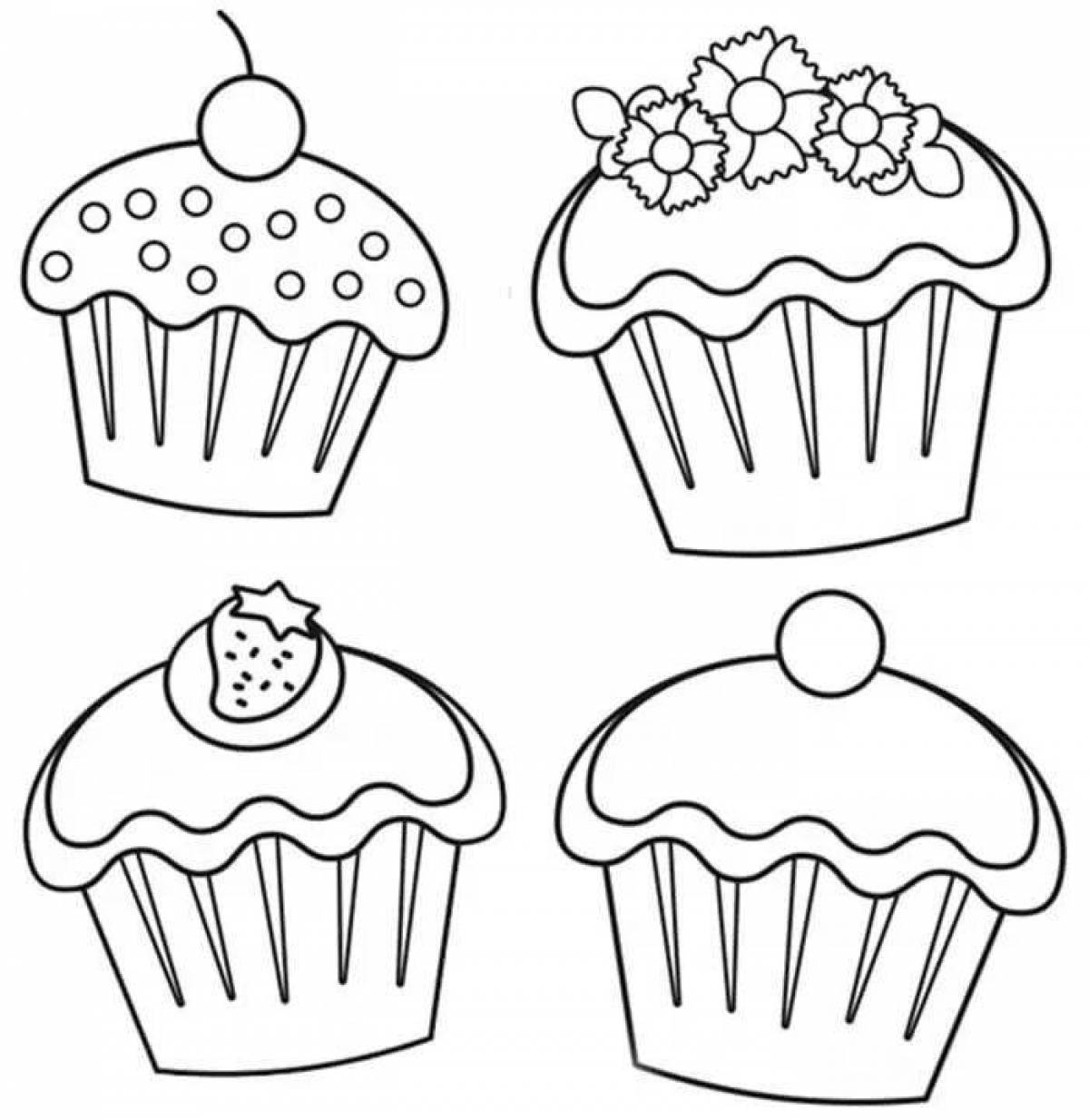 Holiday cupcake coloring book for kids