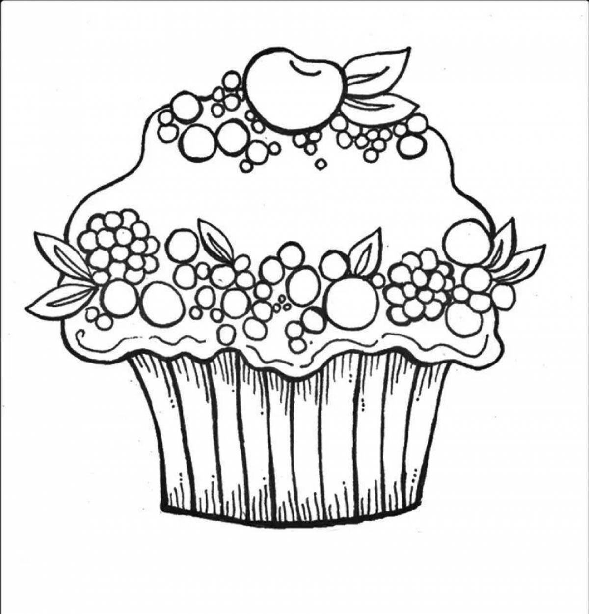 Merry cupcake coloring for kids