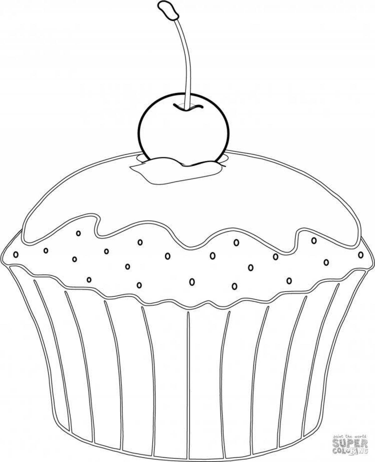 Colorful cupcakes coloring book for kids