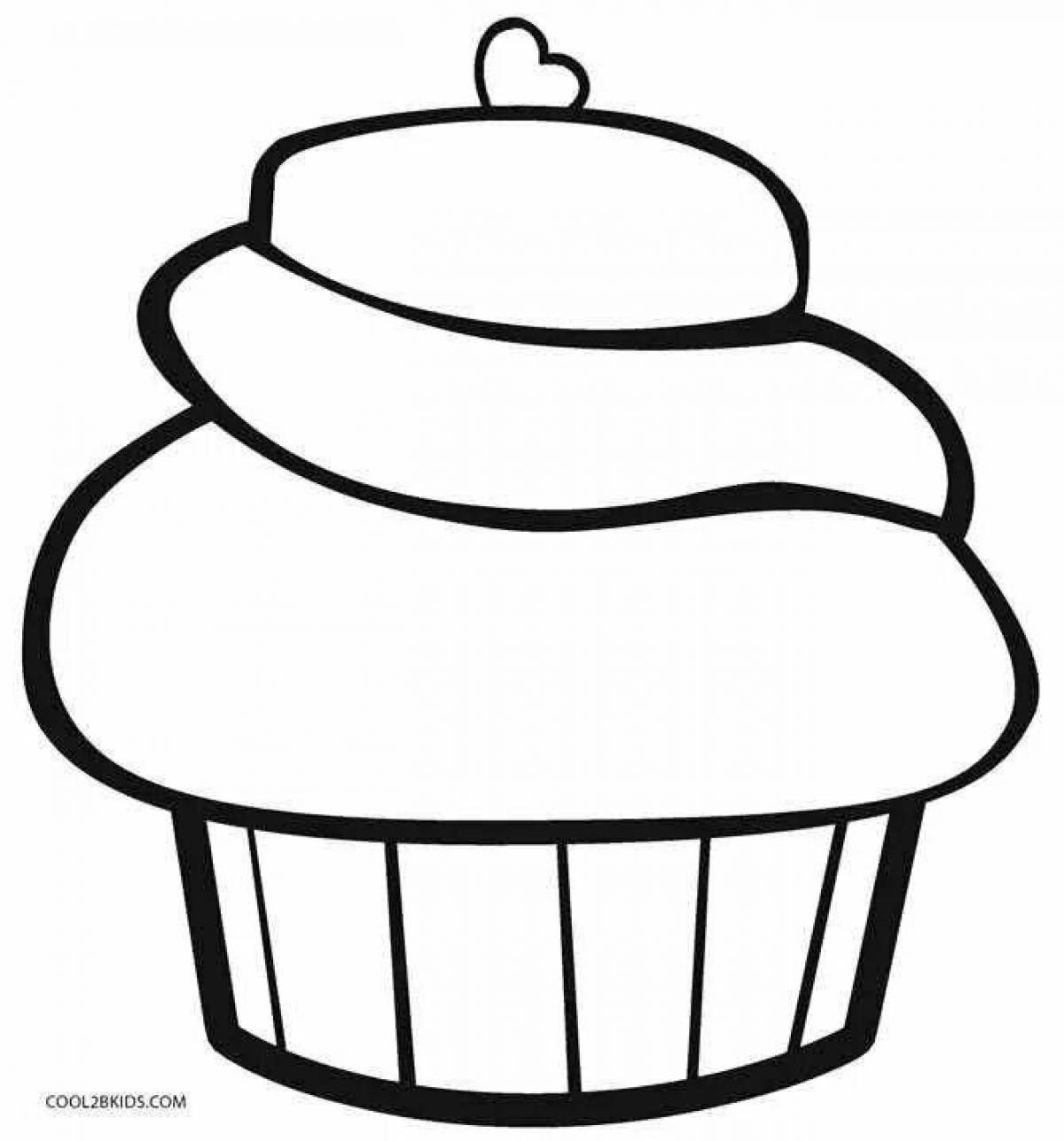 Coloring page cupcakes for kids