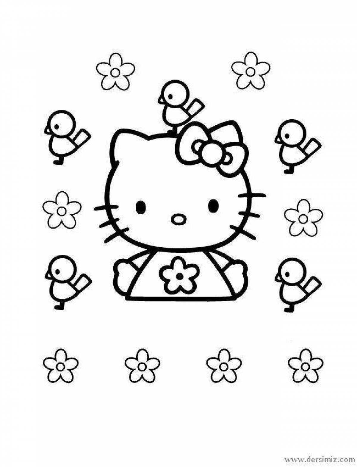 Halloween kitty glowing coloring pages