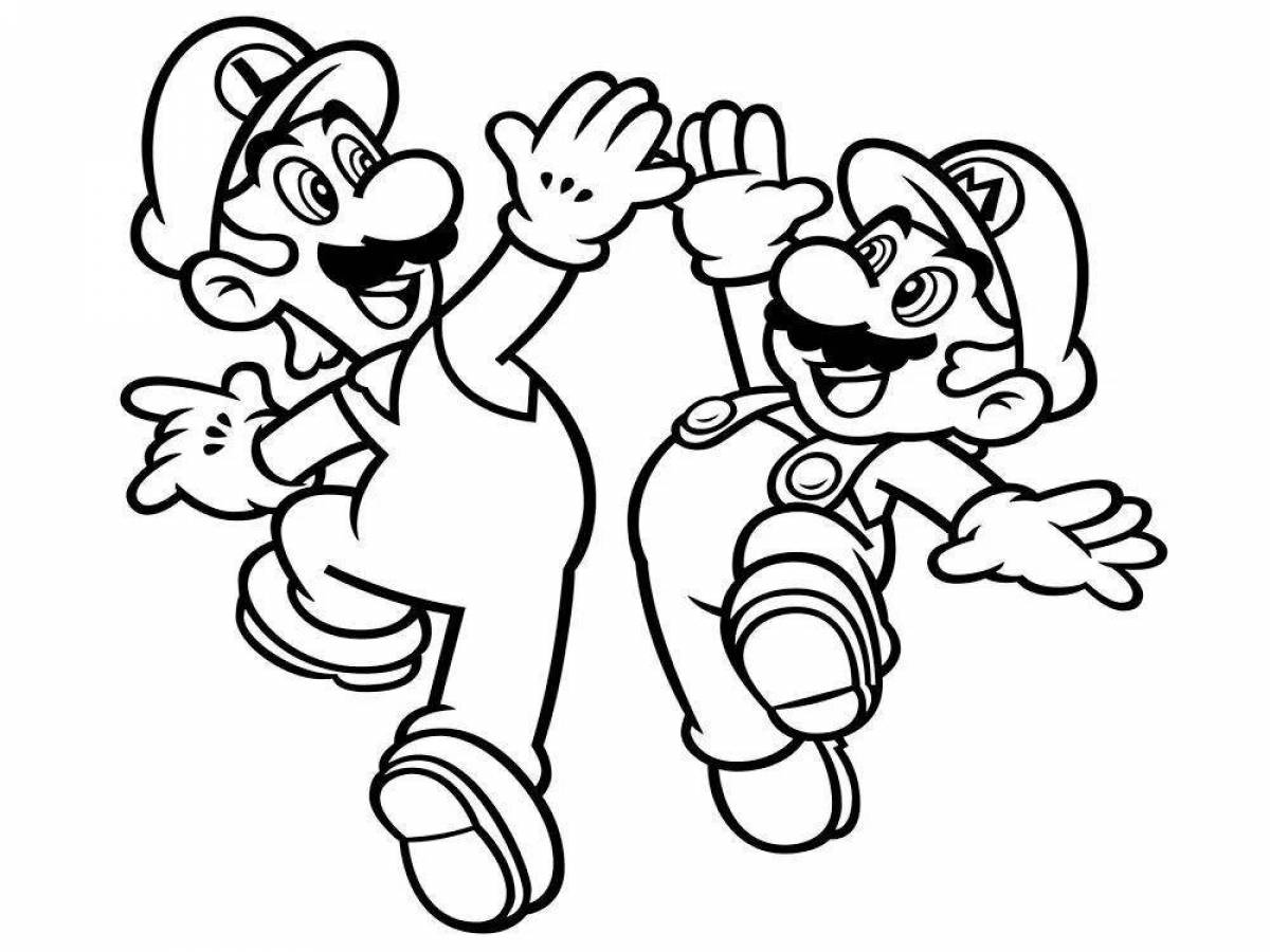 Раскраска Марио и Луиджи для детей