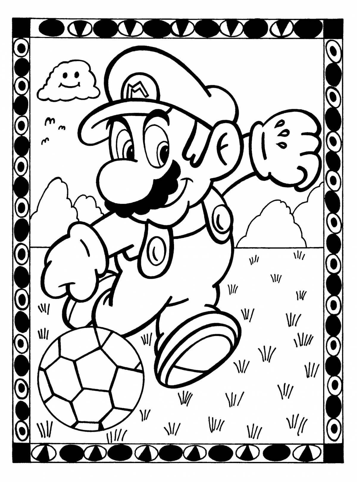 Funny mario coloring book for kids