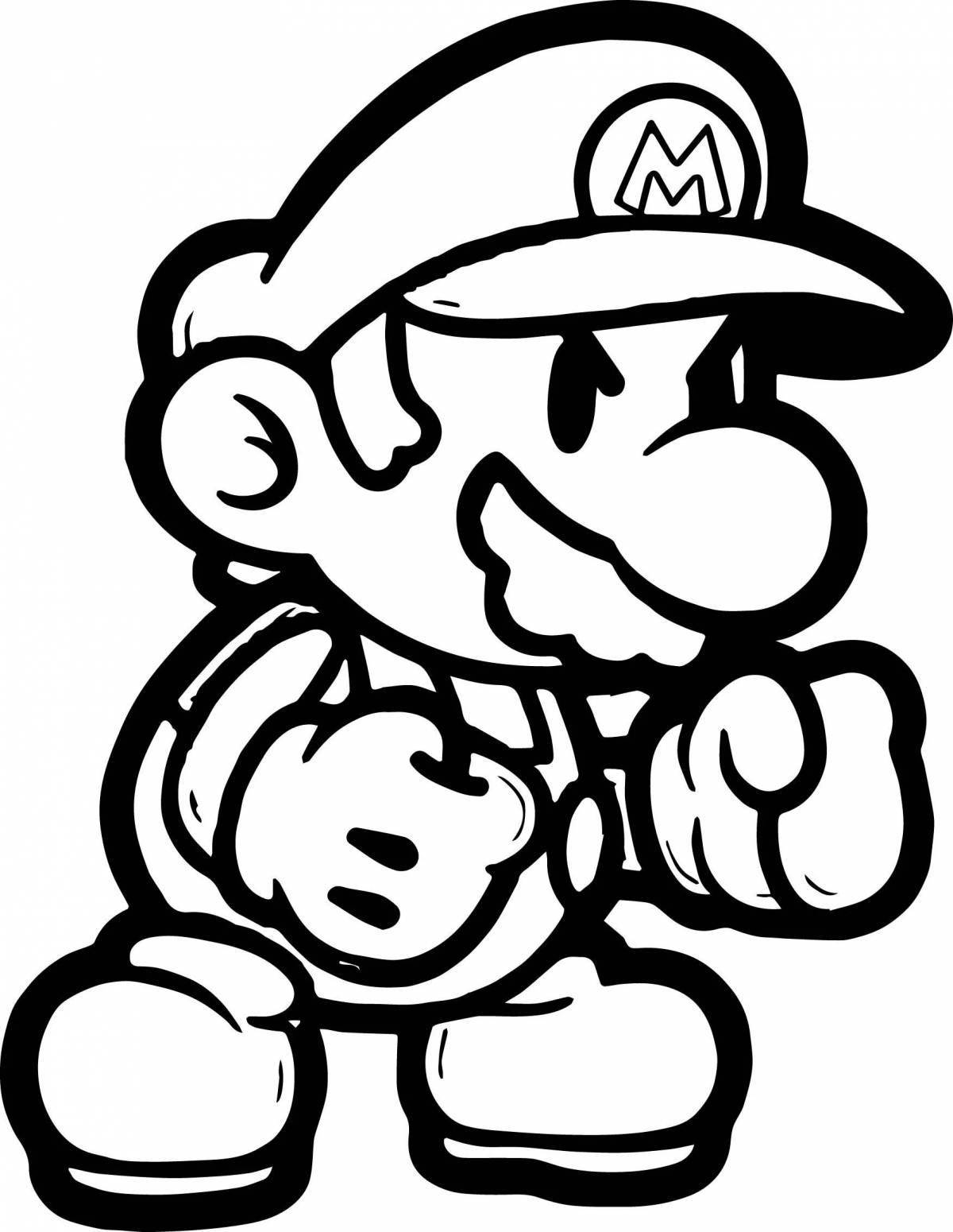 Funny mario coloring book for kids