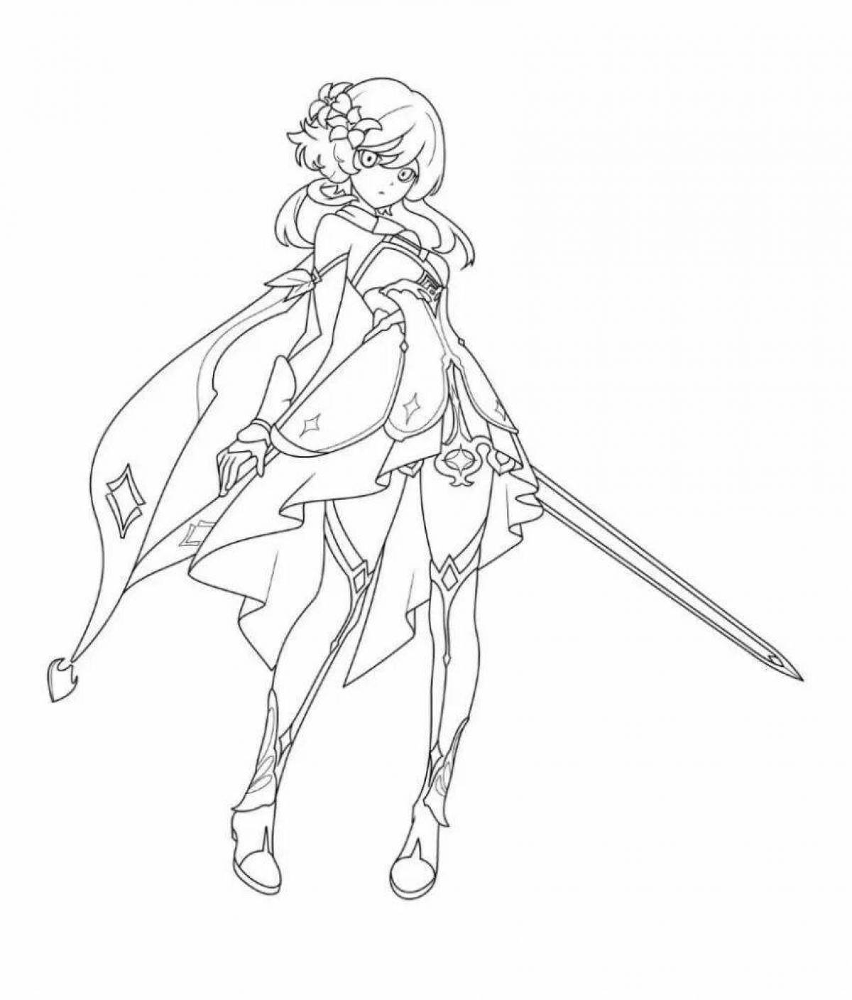 Majestic coloring page genshin full length