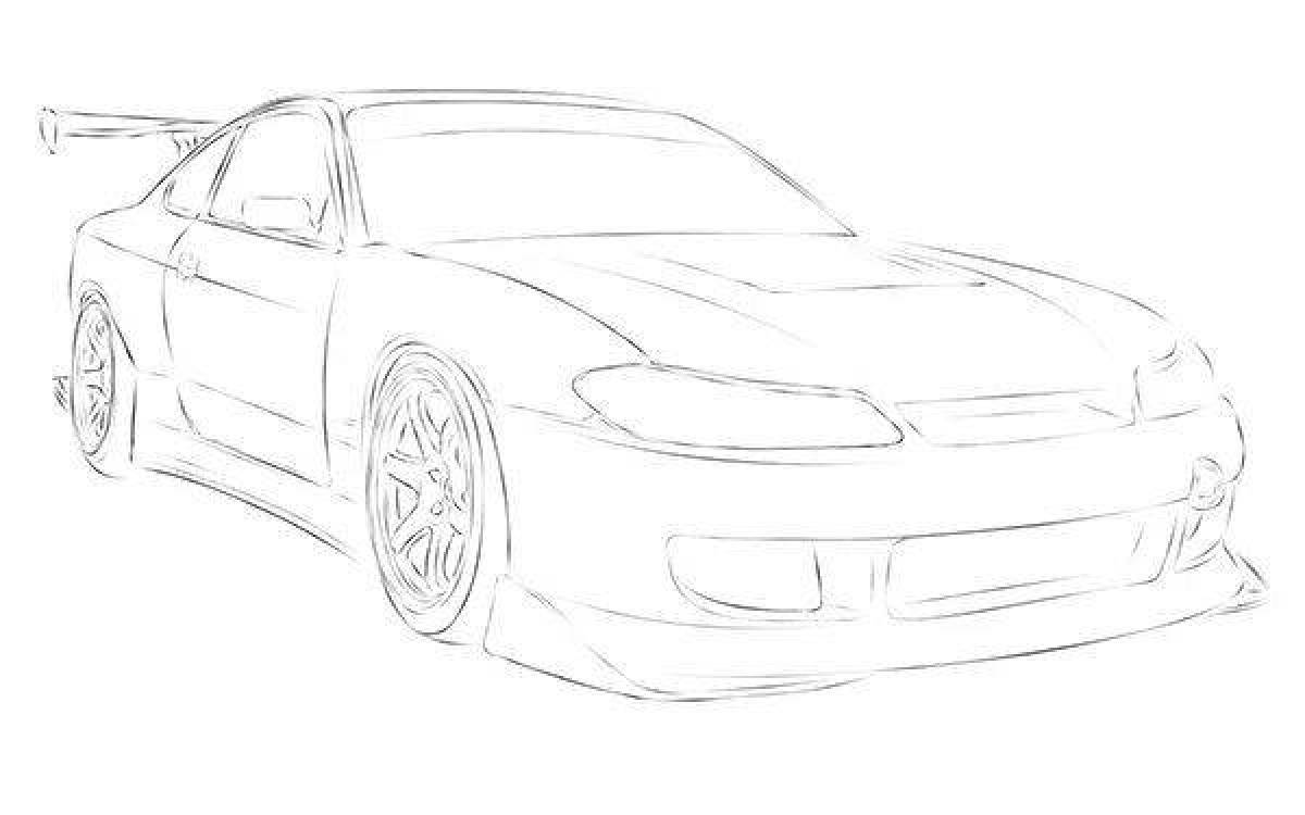 Large coloring nissan silvia s 15