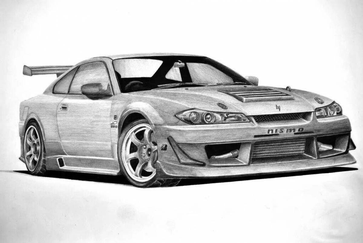 Nissan silvia s 15 awesome coloring book