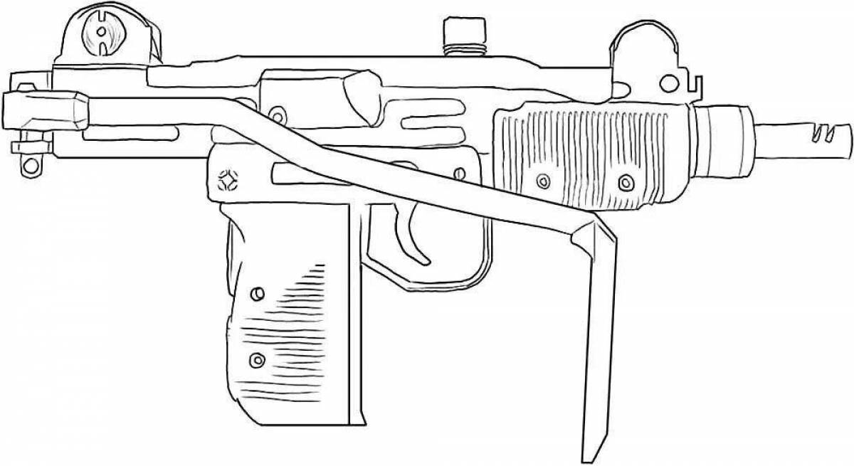 Colorful weapon coloring page for kids