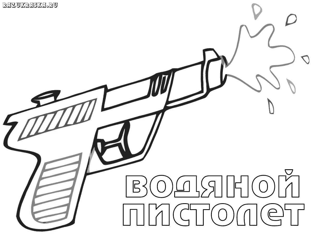 Playful weapon coloring page for kids