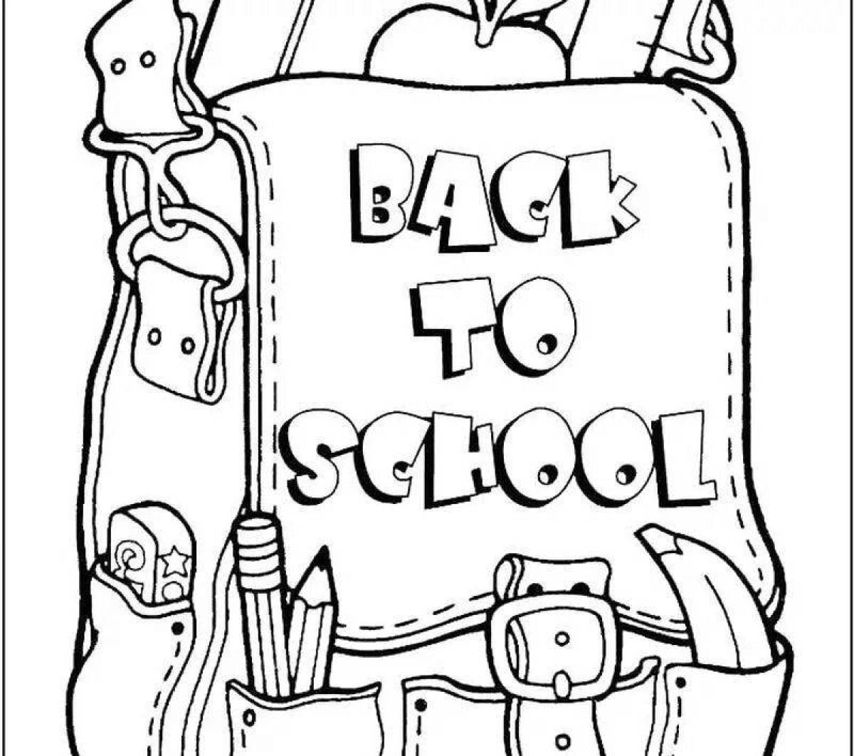 Playful happy birthday school coloring page