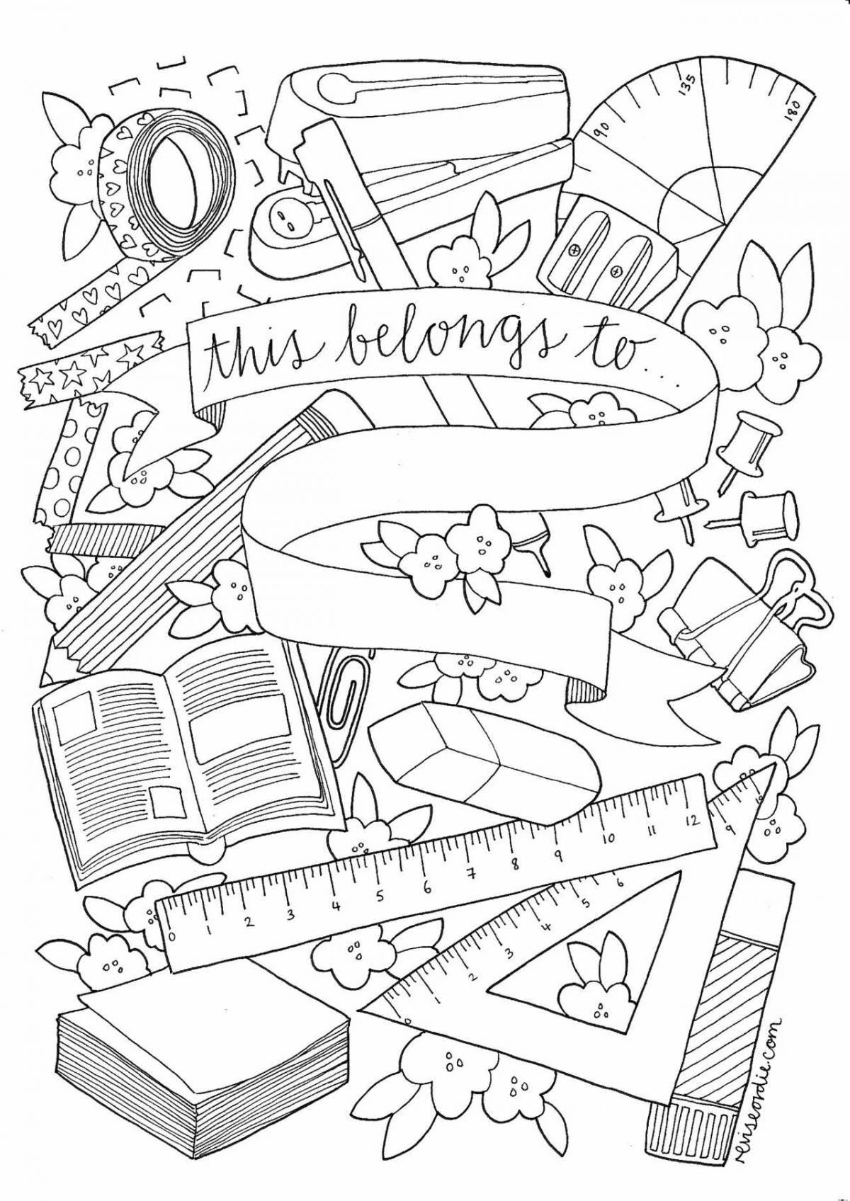 Glorious happy birthday school coloring page