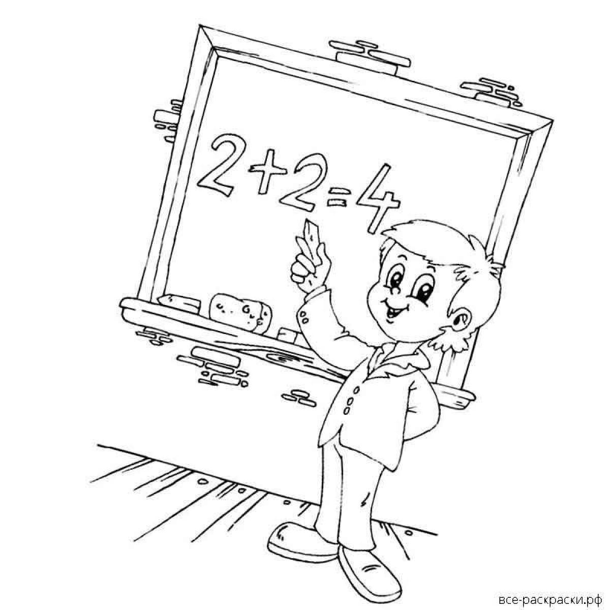 Fabulous happy birthday school coloring page