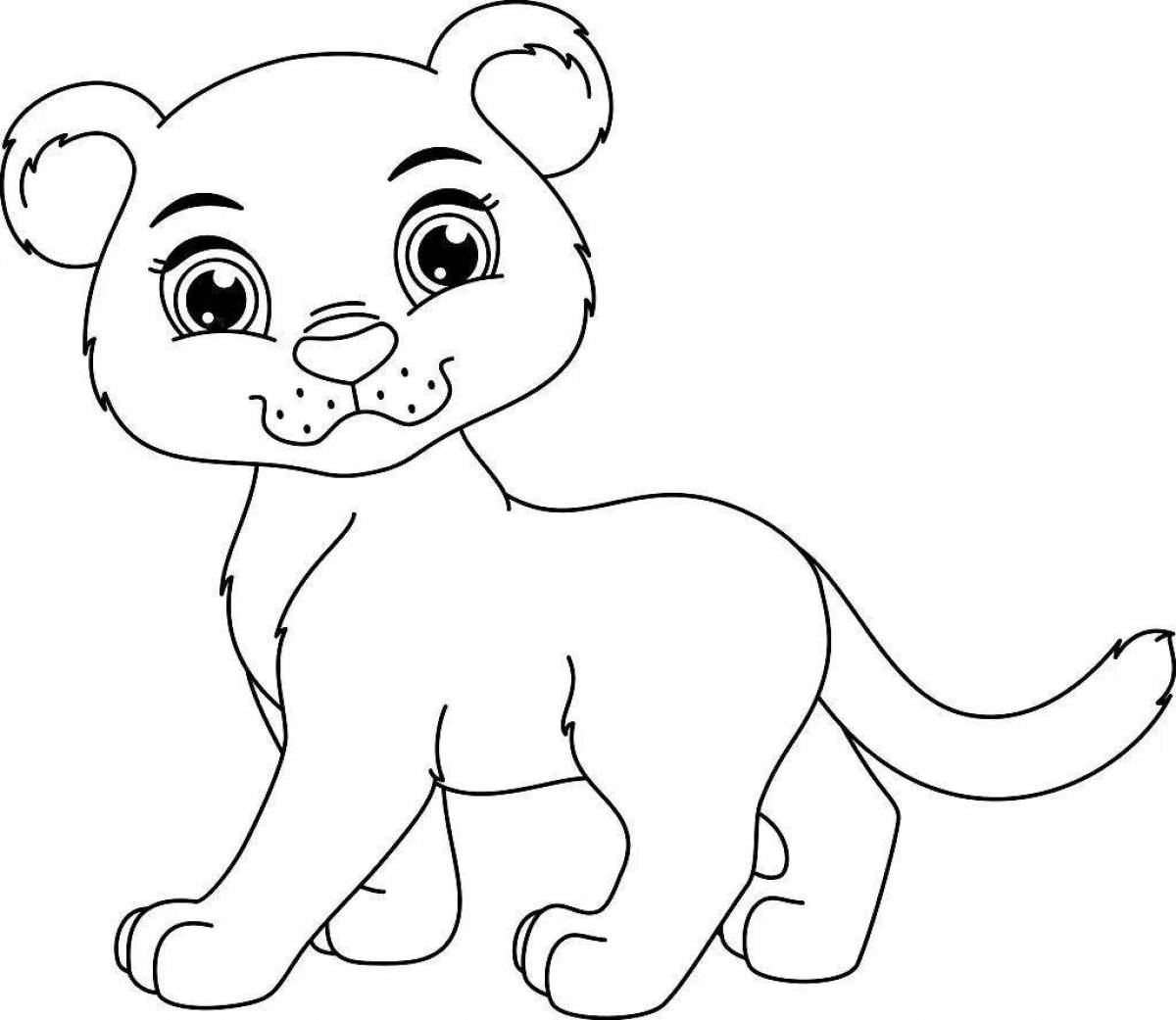Раскраска величественная пантера для детей