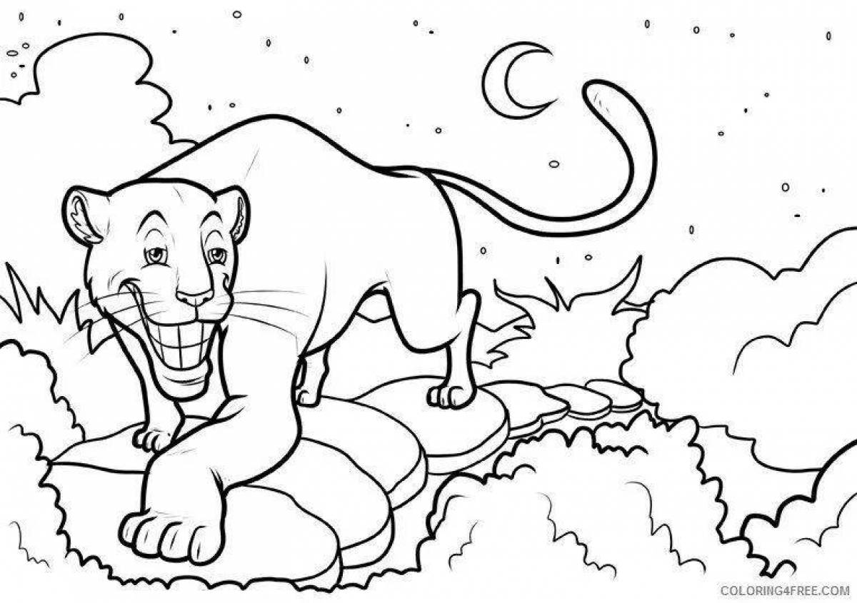 Bright panther coloring book for kids