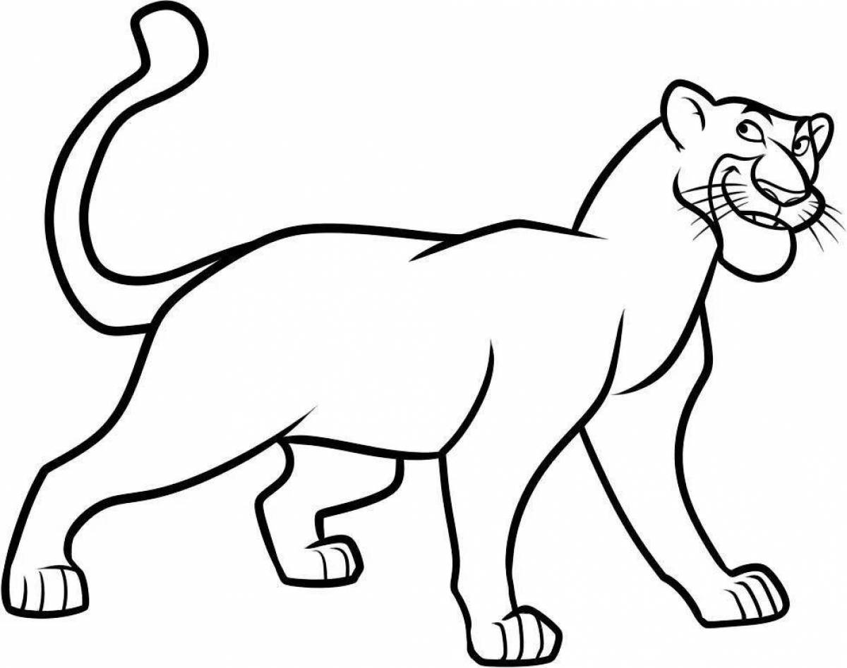 Fine panther coloring pages for kids