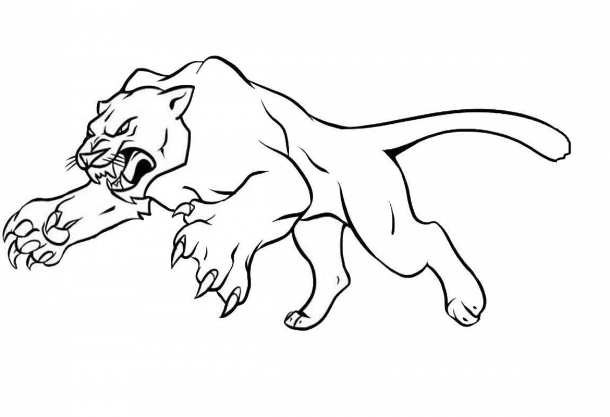 Intricate panther coloring book for kids