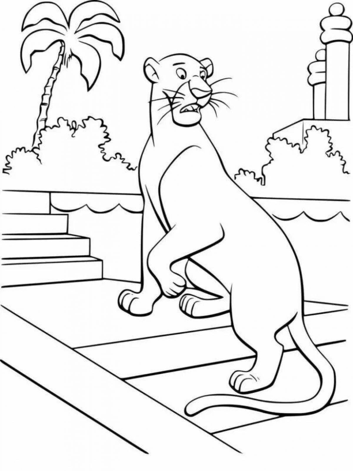 Adorable panther coloring book for kids