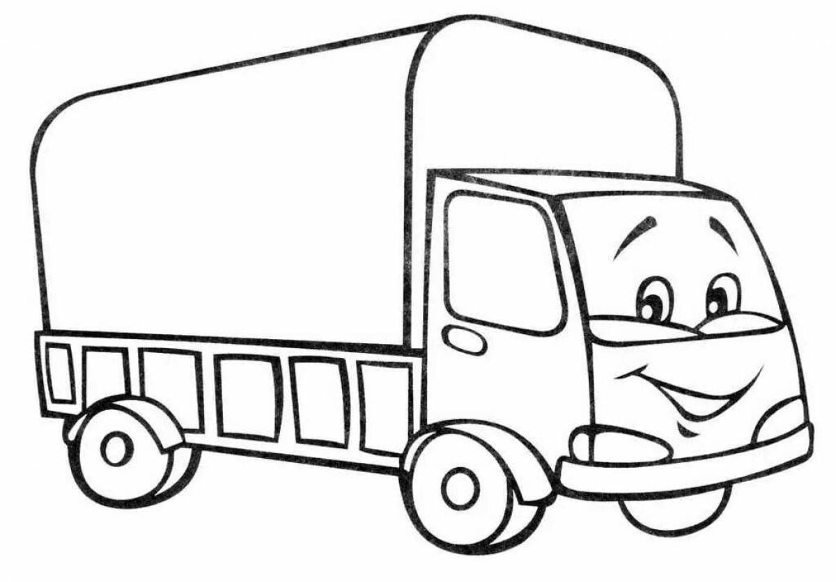 Раскраска весёлый детский грузовик